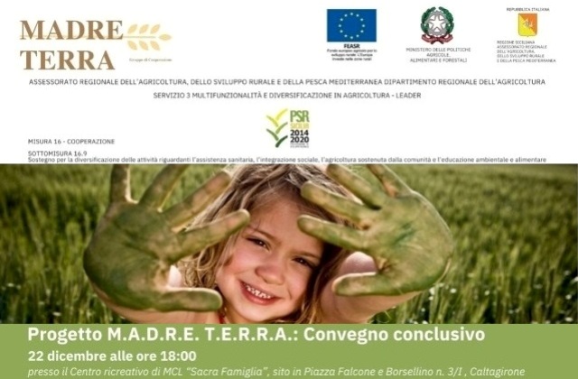 Caltagirone. Oggi convegno conclusivo Progetto M.A.D.R.E. T.E.R.R.A. per la valorizzazione ambientale e l'integrazione sociale